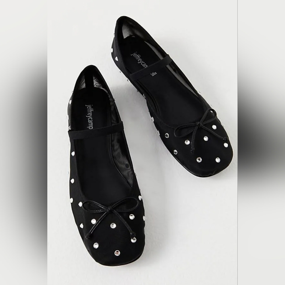 Jeffrey Campbell Black Studded Ballet Flats